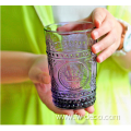 Drinking Glass Colored Glassware Embossed Water Glasses